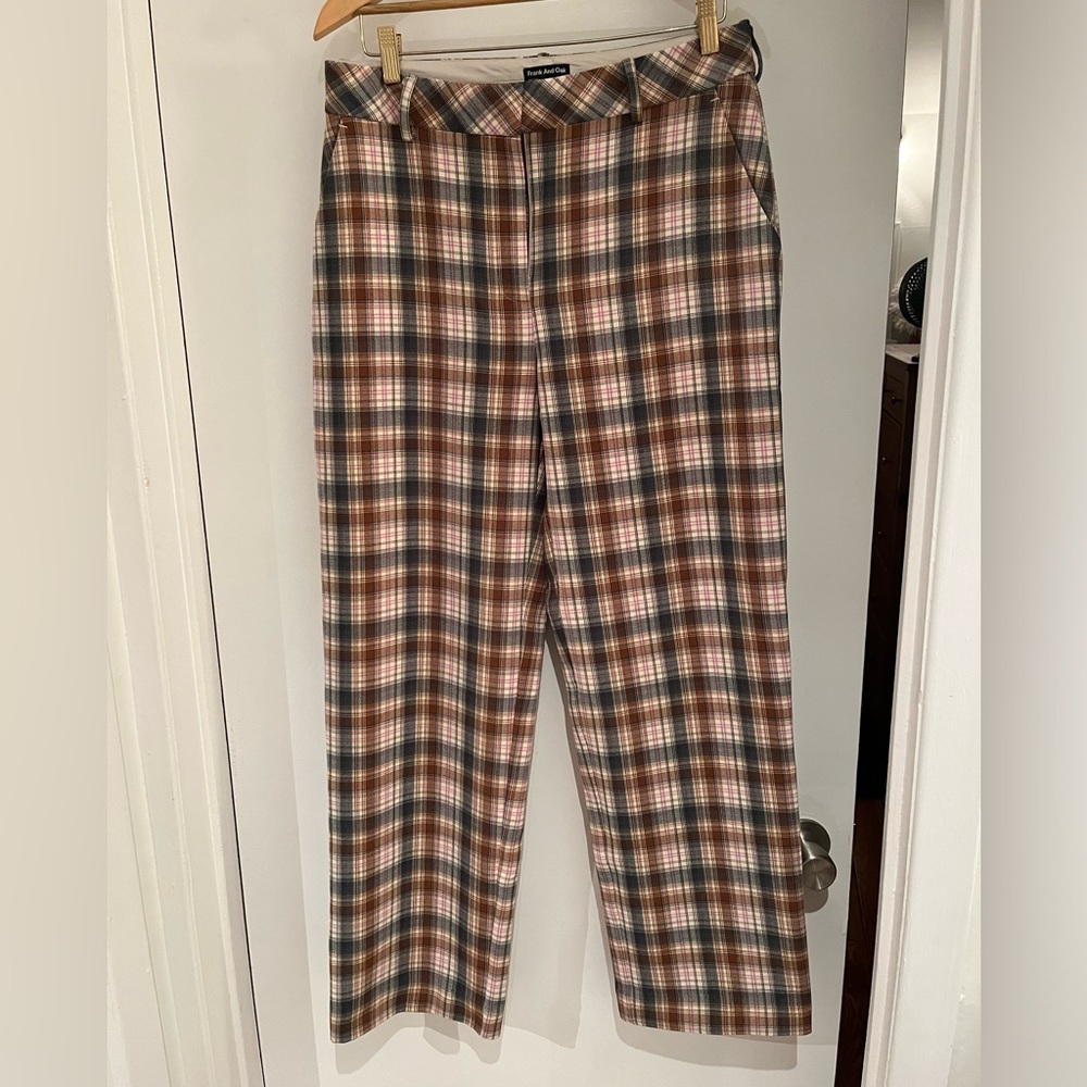 Funky wide leg plaid Frank & Oak trousers